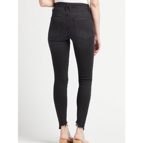 Good American Good Legs Step Hem Black Skinny Jeans 2 / 26" - Picture 4 of 11